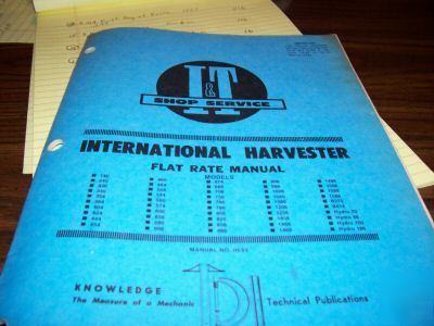 Ih flat rate manual see discription 140 tru hydro 186