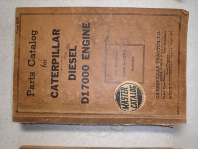 Rare caterpillar D17000 engine parts book manual