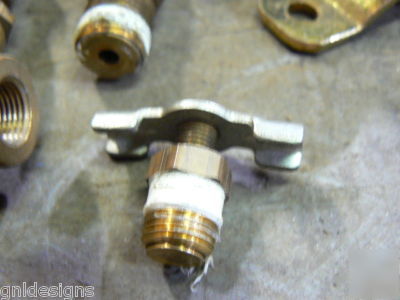 5 brass pressure relief safety valves & gauge 1/8