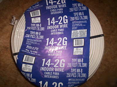 New 250 feet roll of 14 2 w/ ground romex copper wire