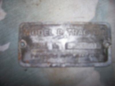 John deere b serial number tag # 14003