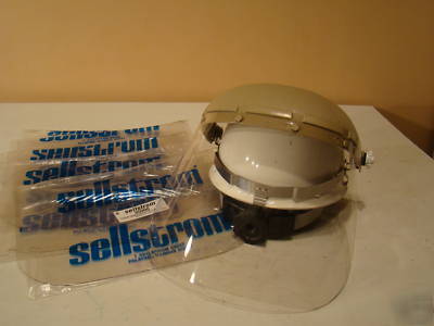 New sellstrom safety headgear with (6) clear shields 