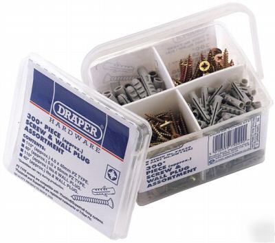 Draper 300 piece screw and wall plug assortment