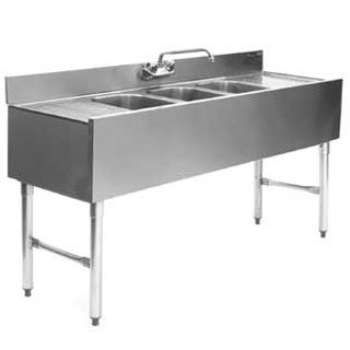 Eagle B5-3-r-24 underbar sink, three compartment, 24