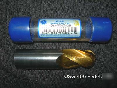 New osg 25MM 4FL se ball nose carbide endmill - $414.76