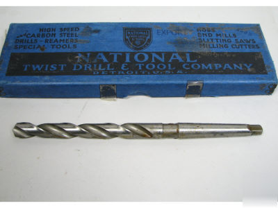 Nos national MT1 mt 1 morse taper 1 drill bit 15/32