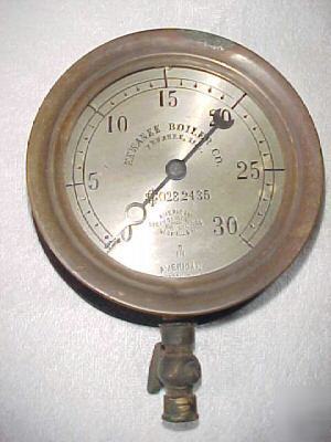 1903 steam engine boiler bourdon gauge~boston~usa