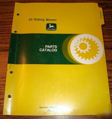 John deere 55 riding lawn mower parts catalog jd manual