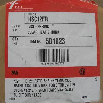 New fci #HSC12FR visi clear heat shrink 1/2