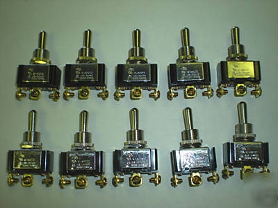 New (on)-off-(on )toggle switch, 20AMP,3/4HP, lot of 10, 