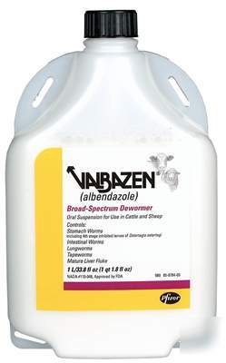 Valbazen drench cattle wormer dewormer 1 liter otc