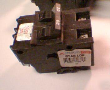 2POLE 20 amp federal pacific stab-lok breaker#1