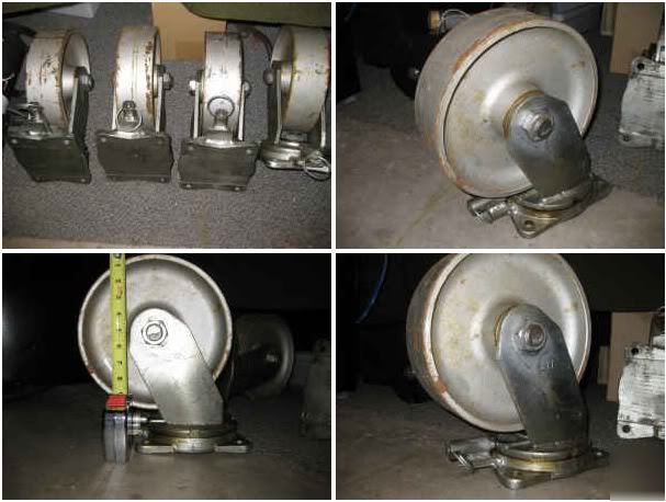 Heavy duty steel casters 10IN diameter 5000LBS capacity