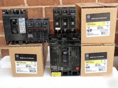 New lot (7) ge 15 30 40 60 amp 480 vac breaker 3 pole 