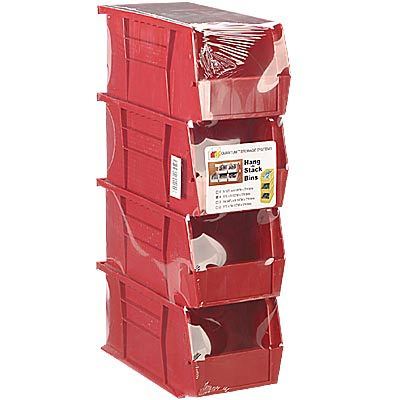New quantum heavy-duty storage bins - 4-pk., red - 