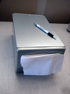 Used commercial brushed steel napkin dispenser spring l