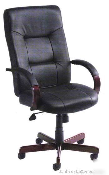 Black leather high back ergo computer office desk chair