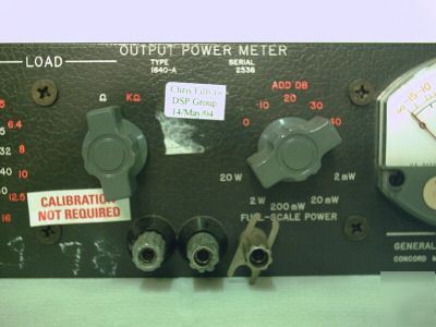 Genrad 1840-a output power meter audio frequency