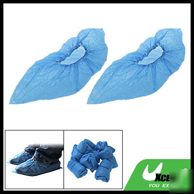 Blue 50 water resistant disposable plastic shoe covers