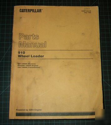 Cat caterpillar 910 wheel loader parts manual book shop