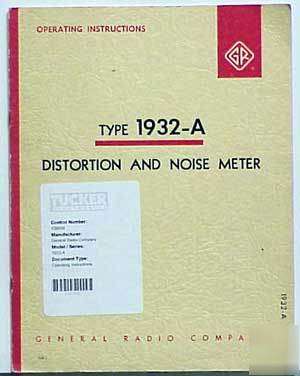 Gr 1932-a distortion & noise meter oper. instructions
