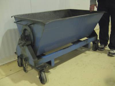 Metal dump cart, utility chip hopper roll around, cnc