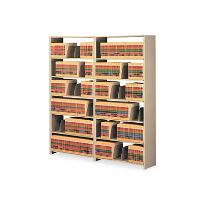 Open shelving steel 7-shelf closed add-on unit sand