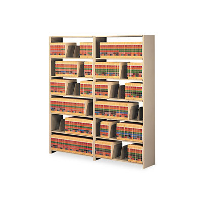 Open shelving steel 7-shelf closed add-on unit sand