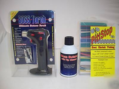 Butane torch w/ gas & heat shrink tubing & soldering 