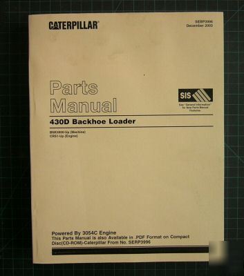 Cat caterpillar 430D backhoe loader parts manual book