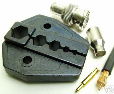 Crimper ratchet ham 3 coax dies plus 1 insulated die