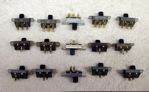 New (15) stockpole assorted slide switches, 