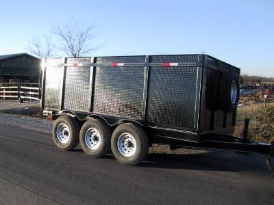 New 7'X16' x 4' scissor dump trailer, 21K gvwr