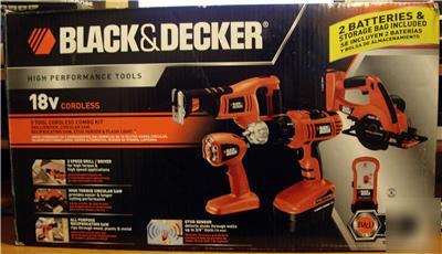  black & decker 18 volt 5 tool cordless combo kit