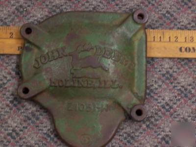 Vintage old john deere gear box lid # 5 mower cast farm