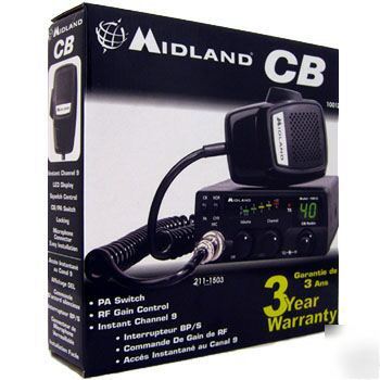 MidlandÂ® 40CH cb radio 1001Z 3 yr wrnty