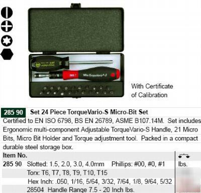 Wiha 28590 torque setting screw driver