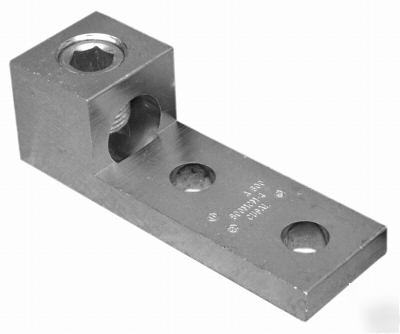 Aluminum mechanical lug, 1 conductor 2 hole, 800MCM