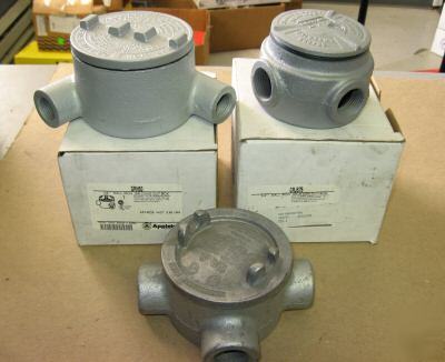 Assorted conduit outlet boxes for hazardous locations