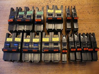 Federal pacific stab-lok breakers big mixed lot