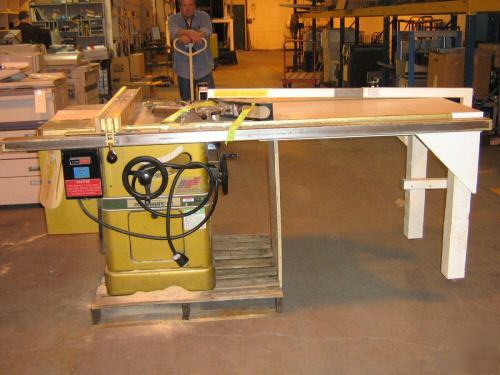 Powermatic table saw biesemeyer fence 10â€ tilting arbor