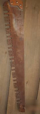 Vintage 1 or 2 man lumber cutting hand saw 46