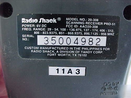  pro-51 radio shack scanner 