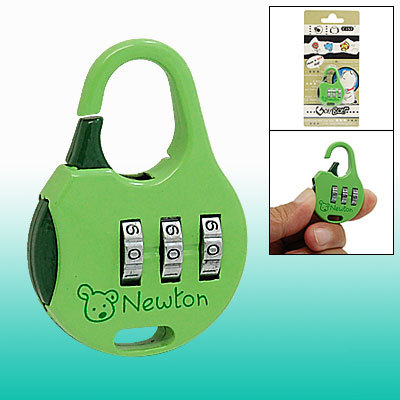Green portable mini luggage combination padlock lock