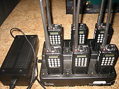 Lot of 6 icom ic-F30LT portable vhf radios police fire 