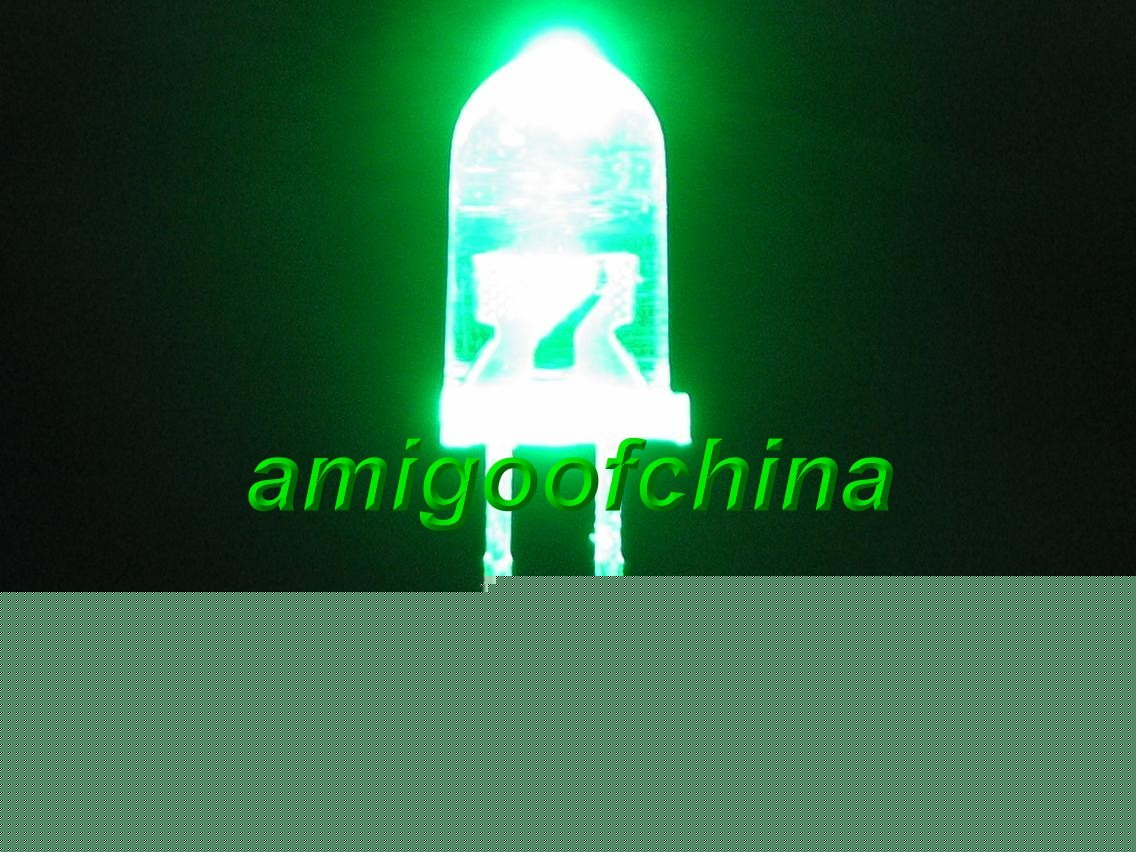 20X 5MM green 5000 mcd led bulb light free resistors