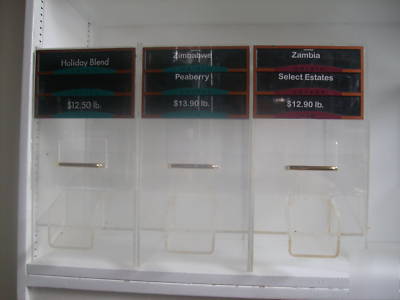 3 coffee bean, cereal, candy,acrylic dispensers display
