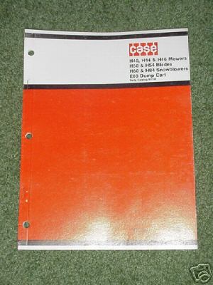 Case parts catalog, mowers, snowblowers, dump cart