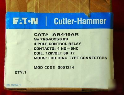 Cutler hammer AR440AR 4 pull control relay switch