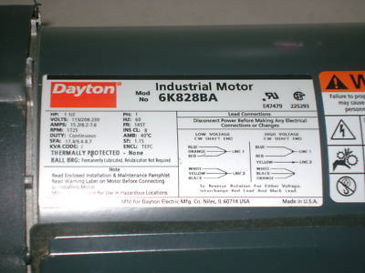 Dayton industrial motor 1 1/2 hp
